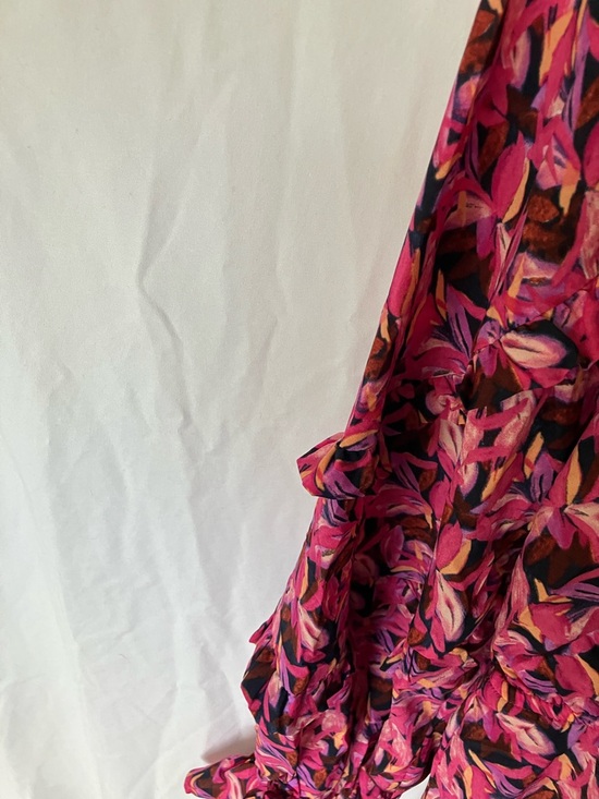 Entro: Pink Floral Long Sleeve Dress- M - Picture 10 of 16